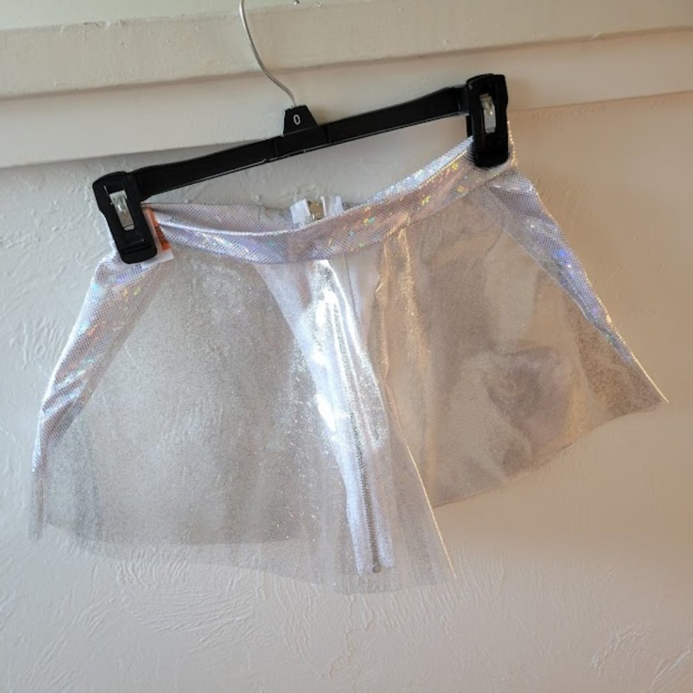 J. Valentine Clear Vinyl Skirt w/ Sparkles - Picture 4 of 5